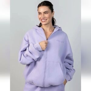 Comfrt Pastel Minimalist Full Zip Hoodie Sz XL NWT In Lavender
